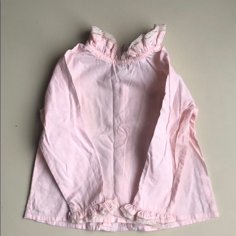 C de C pale pink Blouse with ruffle collar detail